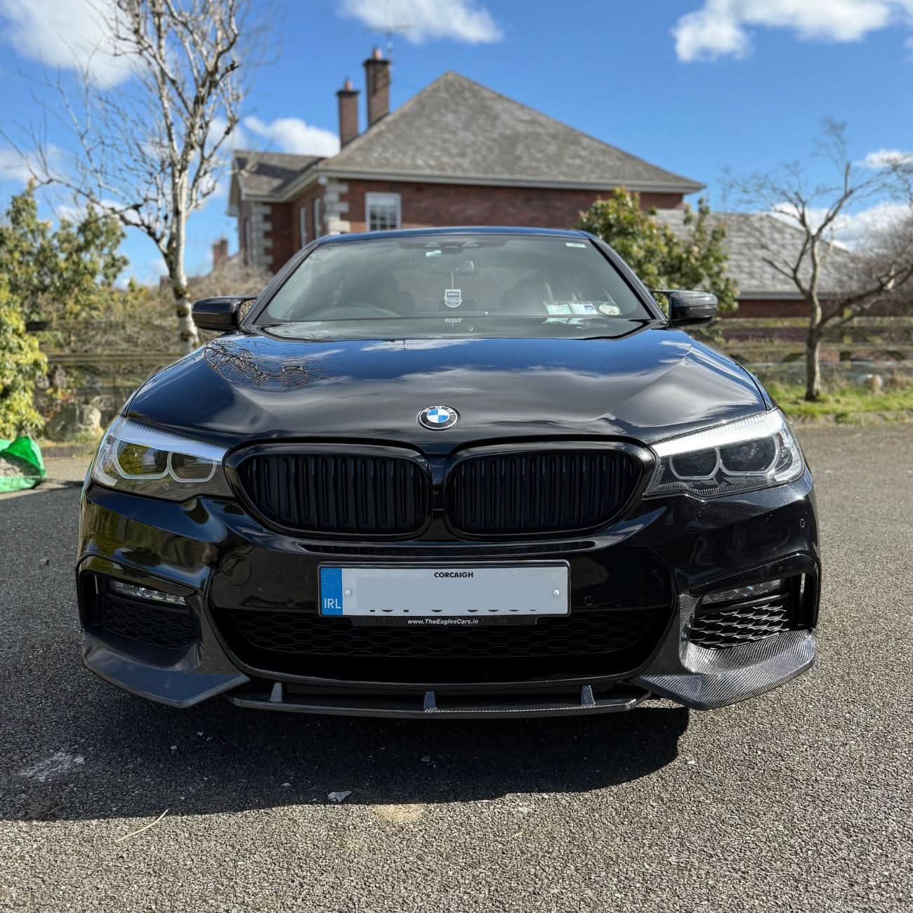 V Style Carbon Fibre Front Splitter for BMW G30 5 Series M Sport 17-20