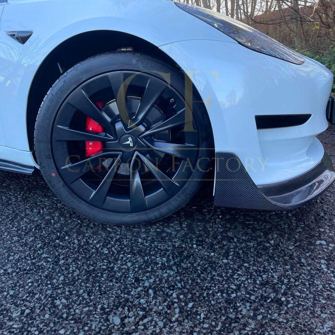 V Style Carbon Fibre Front Splitter for Tesla Model 3 16-23