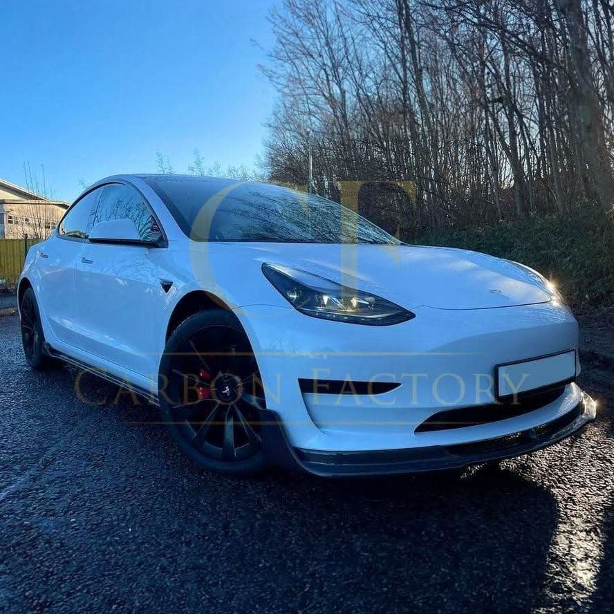 V Style Carbon Fibre Front Splitter for Tesla Model 3 16-23