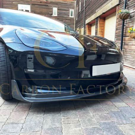 V Style Carbon Fibre Front Splitter for Tesla Model 3 16-23