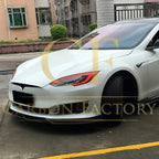 V Style Carbon Fibre Front Splitter for Tesla Model S 16-20