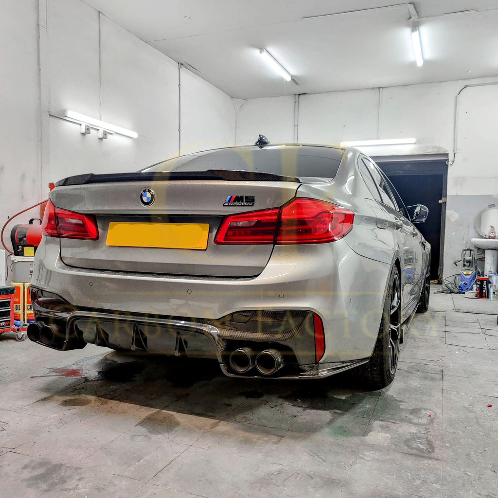 V Style Carbon Fibre Rear Diffuser for BMW G30 G31 5 Series M Sport F90 M5 17-23