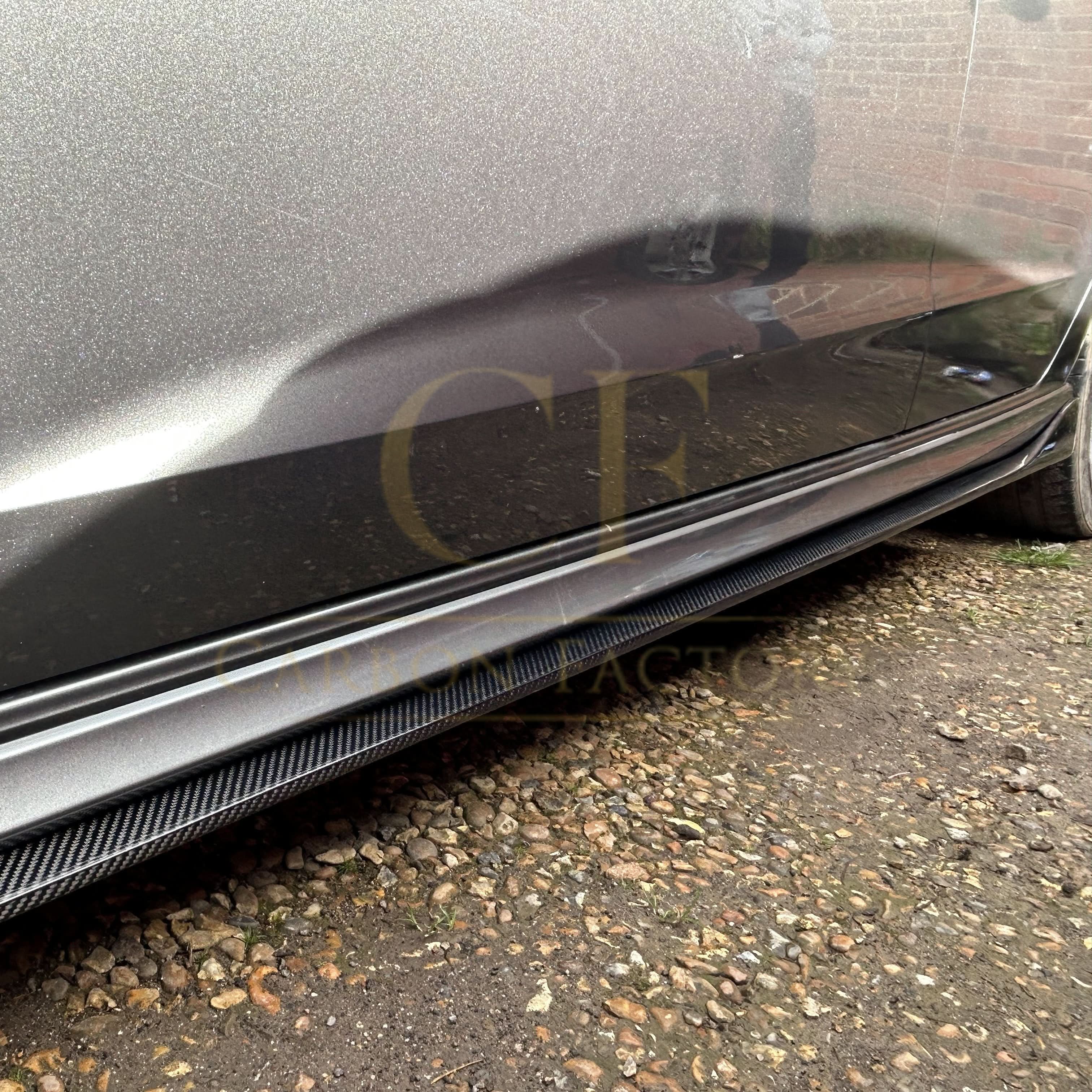 V Style Carbon Fibre Side Skirts for Audi A3 Hatchback S Line 13-15