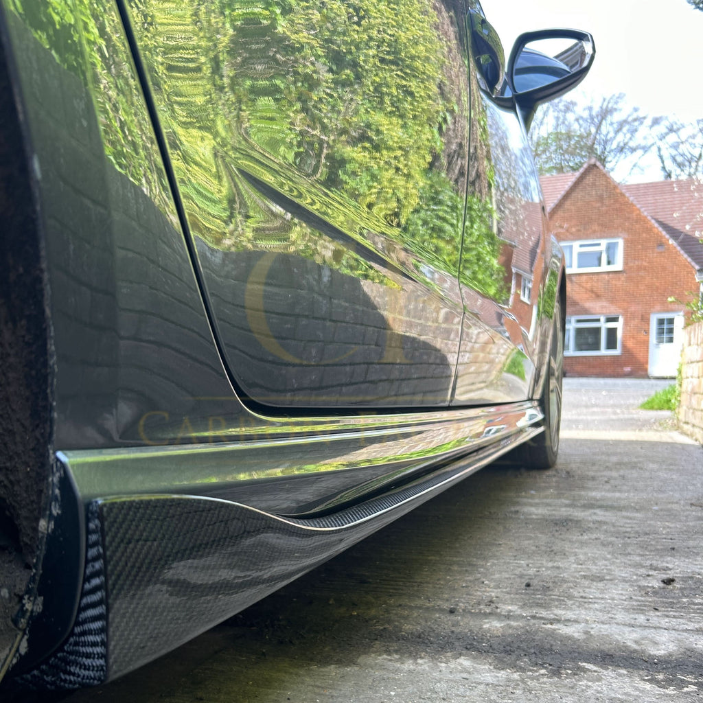 V Style Carbon Fibre Side Skirts for Audi A3 Hatchback S Line 13-15
