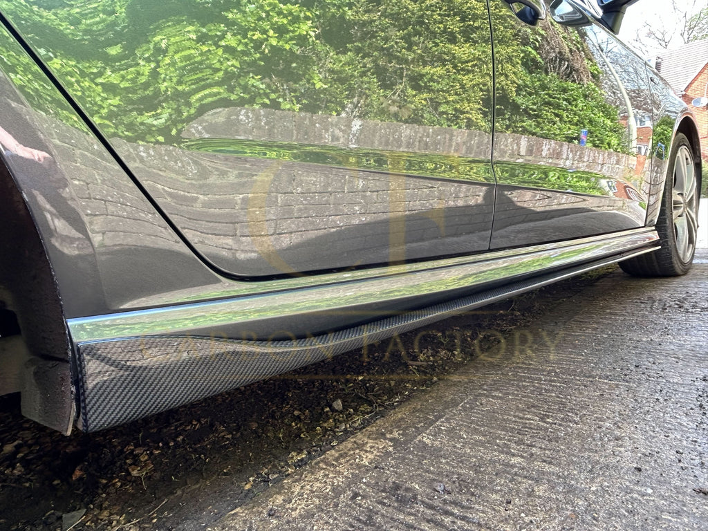 V Style Carbon Fibre Side Skirts for Audi A3 Hatchback S Line 13-15