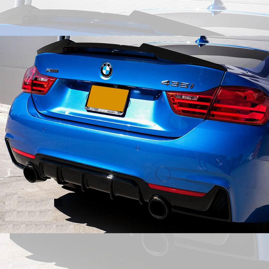 V Style Gloss Black Boot Spoiler for BMW 4 Series F33 Convertible inc F83 M4 14-20