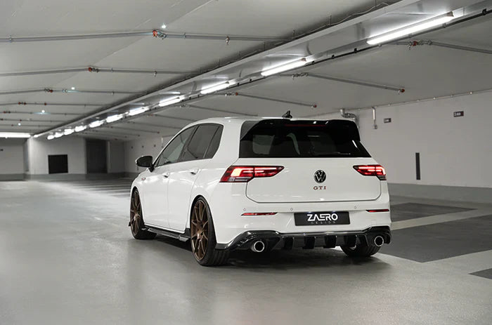 VW GOLF GTI MK8 EVO-1 GLOSS BLACK REAR DIFFUSER BY ZAERO (2020+)