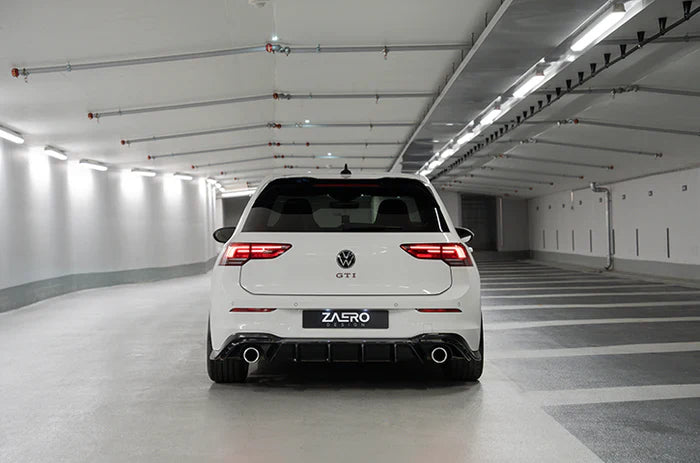 VW GOLF GTI MK8 EVO-1 GLOSS BLACK REAR DIFFUSER BY ZAERO (2020+)