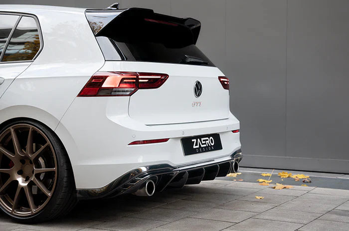 VW GOLF GTI MK8 EVO-1 GLOSS BLACK REAR DIFFUSER BY ZAERO (2020+)