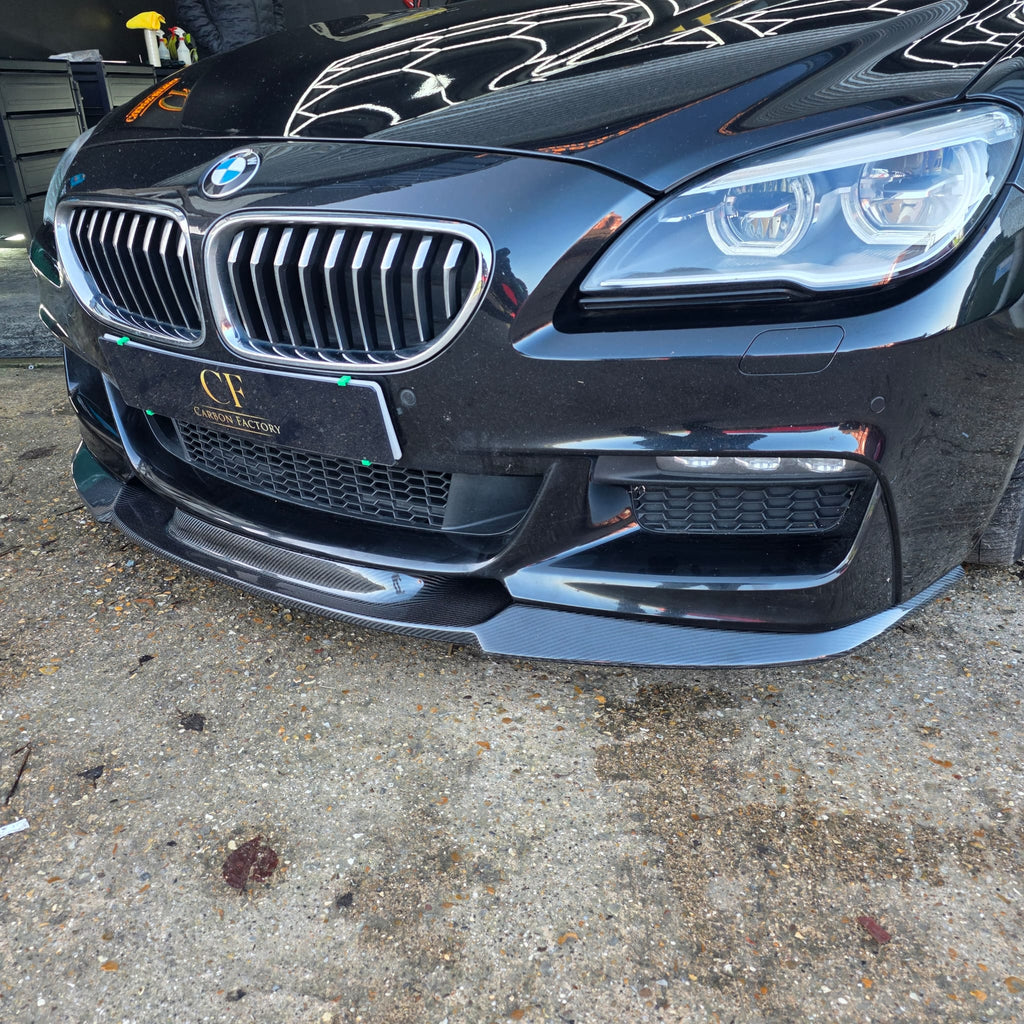 V Style Carbon Fibre Front Splitter for BMW F06 F12 F13 6 Series 11-18
