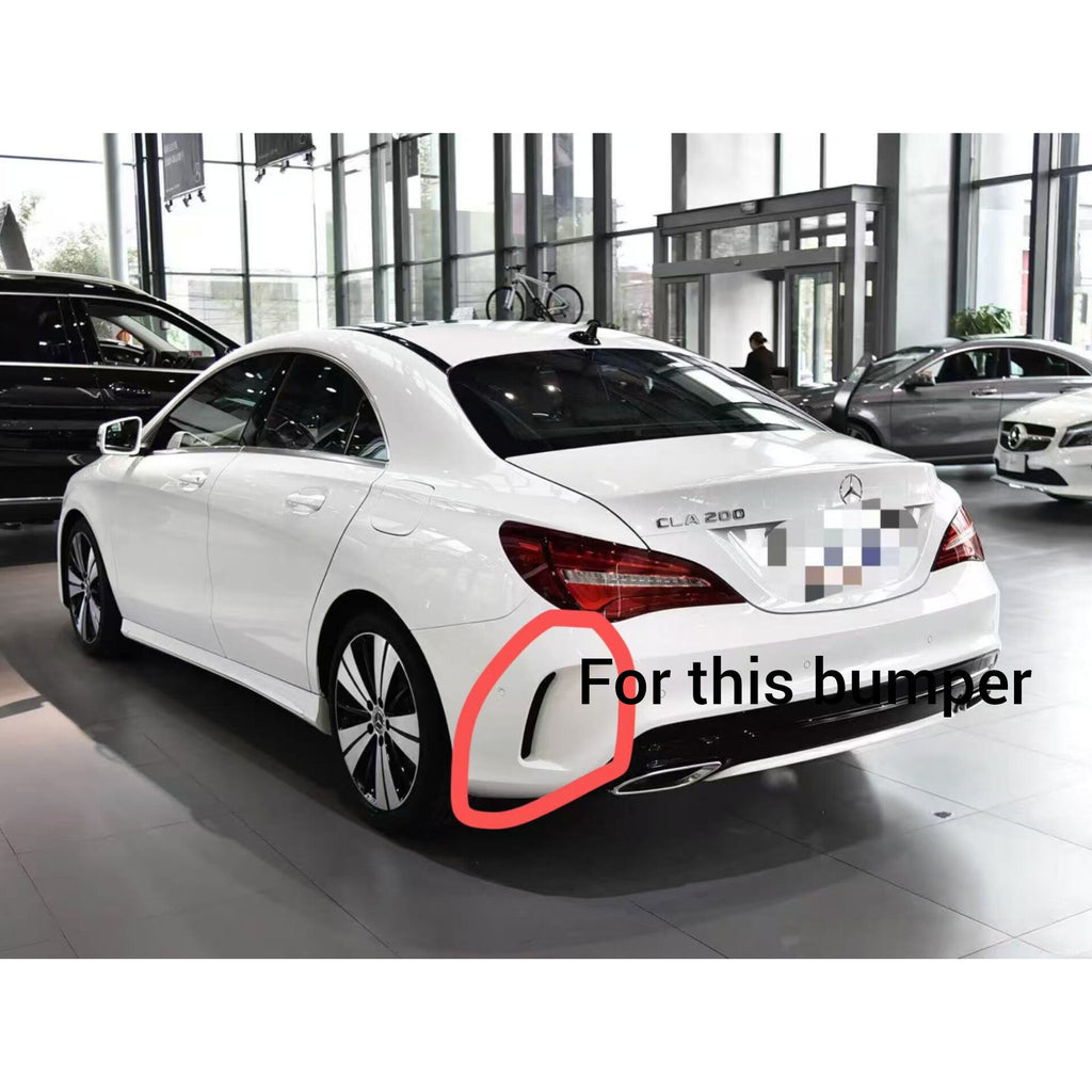 A Style Gloss Black Rear Diffuser & Exhaust Tips for Mercedes Benz W117 CLA 16-18