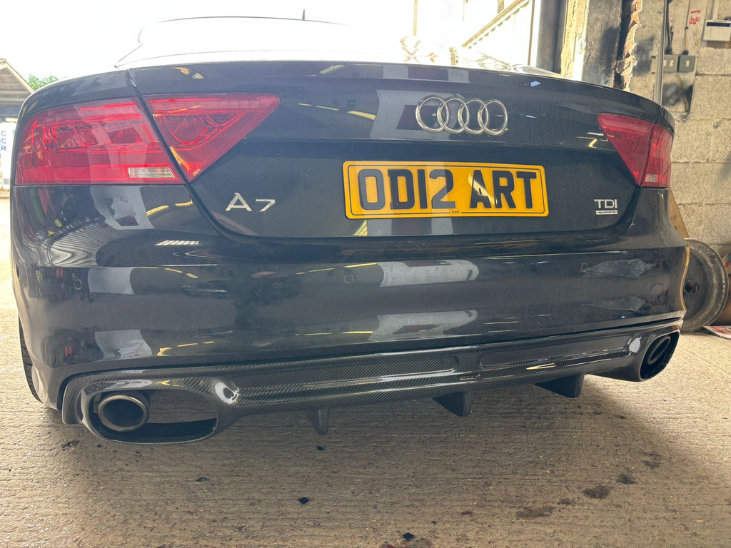 V Style Carbon Fibre Rear Diffuser for Audi 4G A7 S Line 10-14