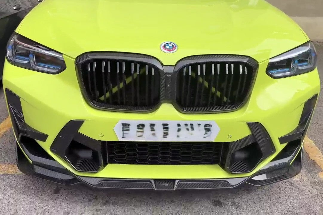 SQ Style Pre-Preg Carbon Fibre Front Splitter for BMW F97 X3M F98 X4M LCI 22-26