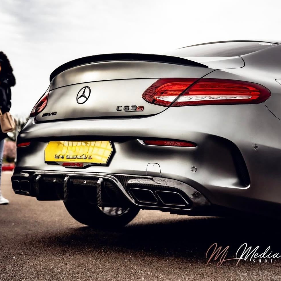 Big Fin Style Carbon Fibre Rear Diffuser for Mercedes W205 C63 2 Door 15-21