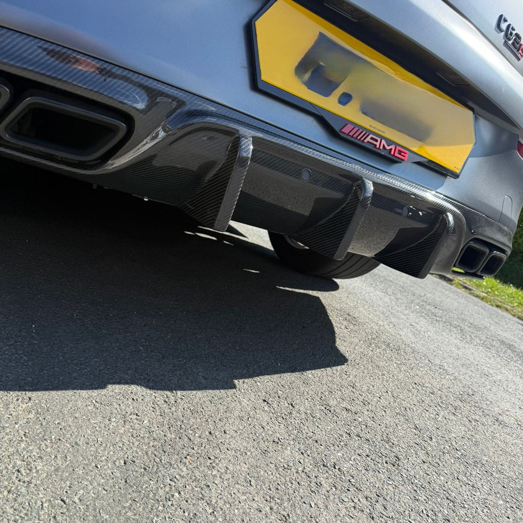 Big Fin Style Carbon Fibre Rear Diffuser for Mercedes W205 C63 2 Door 15-21