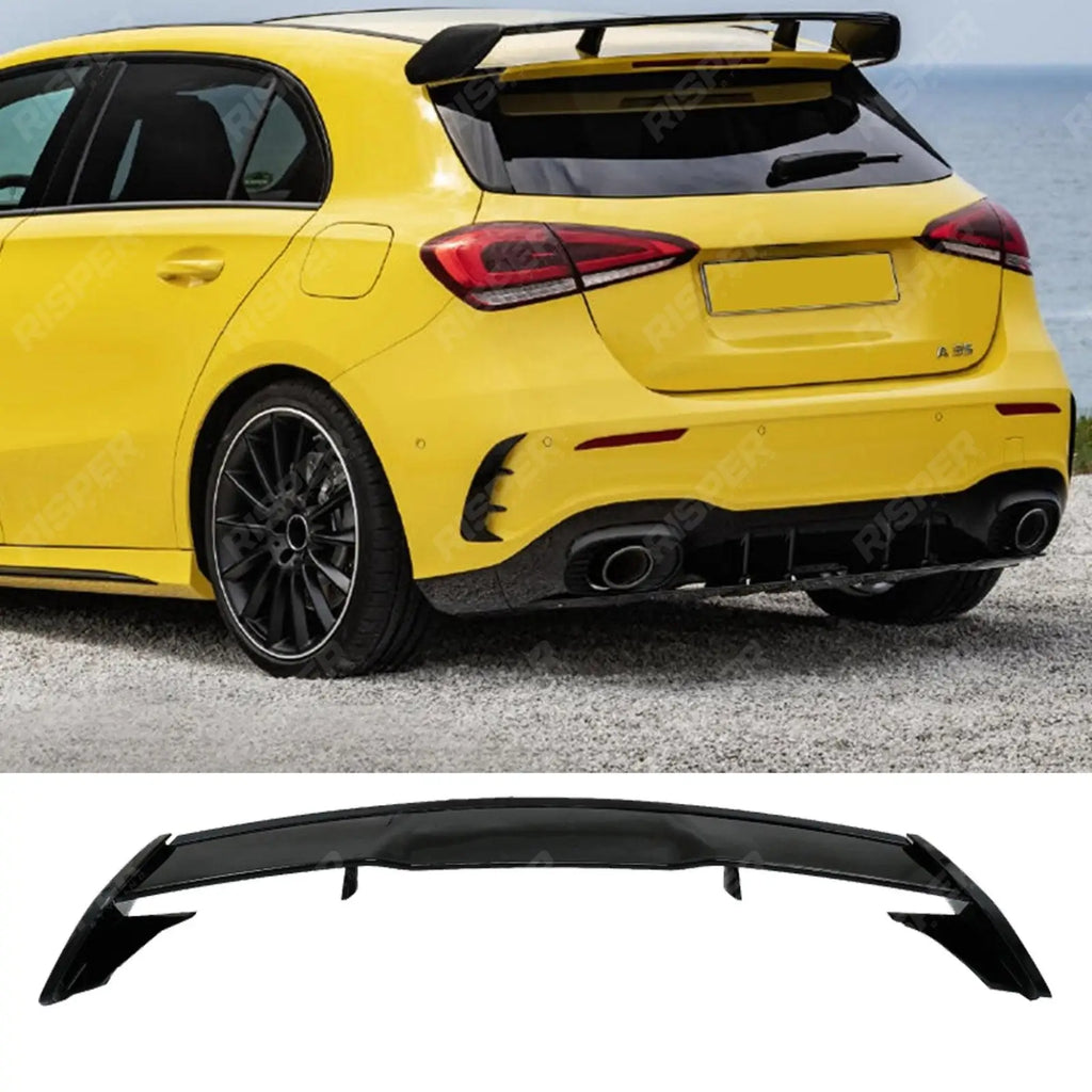 A45 Style Rear Spoiler Gloss Black For Mercedes A Class W177 2018+ -