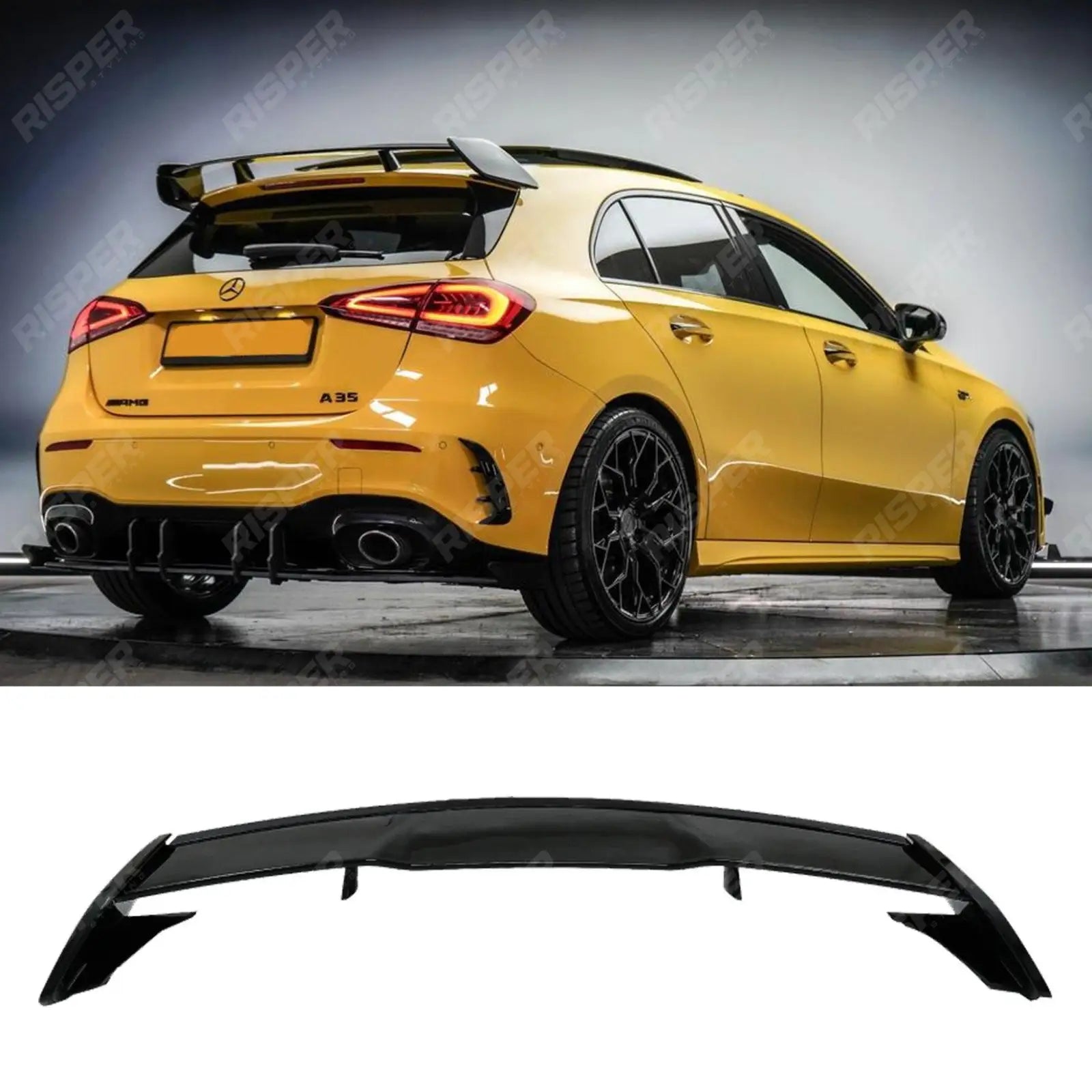 A45 Style Rear Spoiler Gloss Black For Mercedes A Class W177 2018+ -