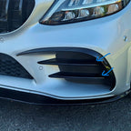 Gloss Black Front Side Grille Trims for Mercedes Benz W205 C Class 19-21