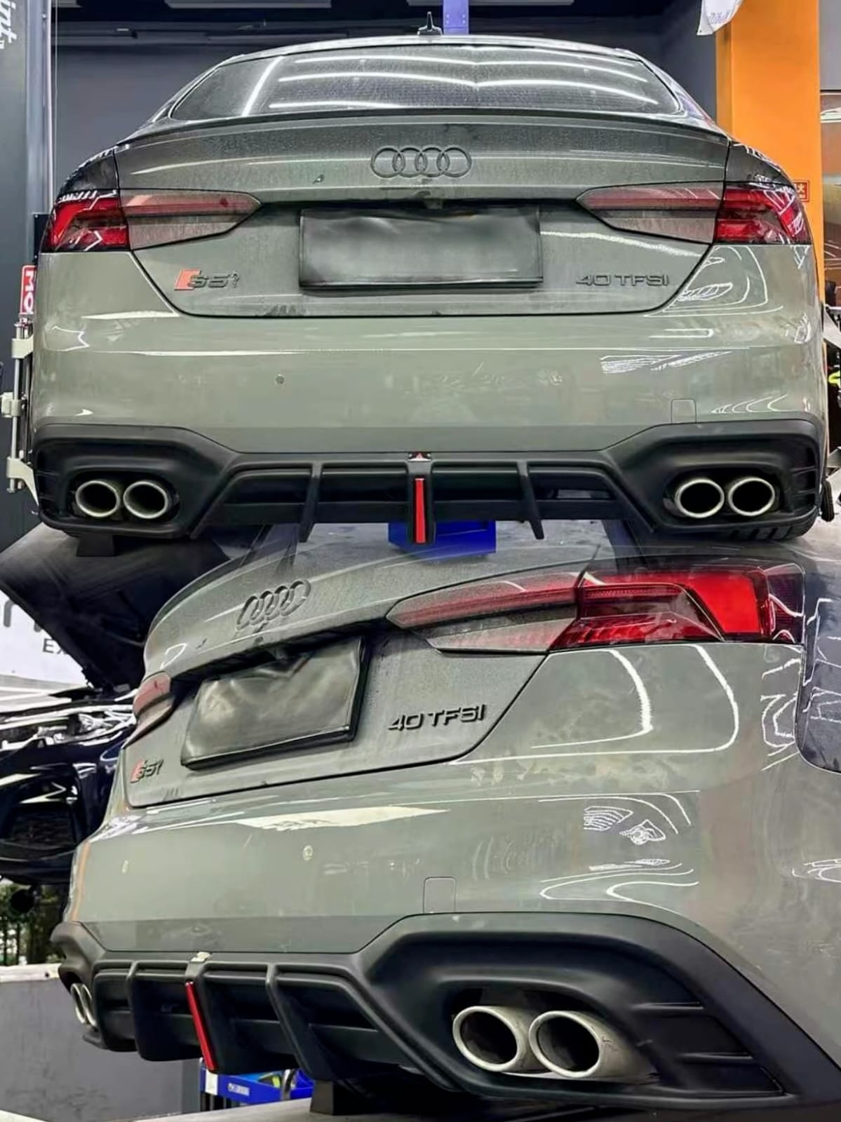 AE DESIGN - AUDI S5 B9.5 ABS PLASTIC LED REAR DIFFUSER