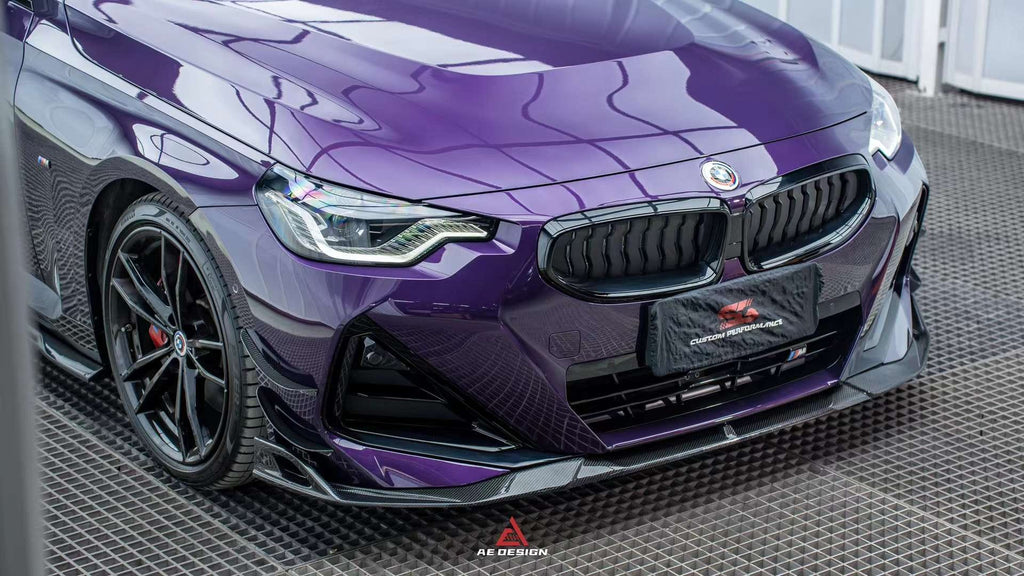 AE DESIGN - BMW 2 SERIES G42 M240I DRY CARBON FIBRE FRONT CANARDS