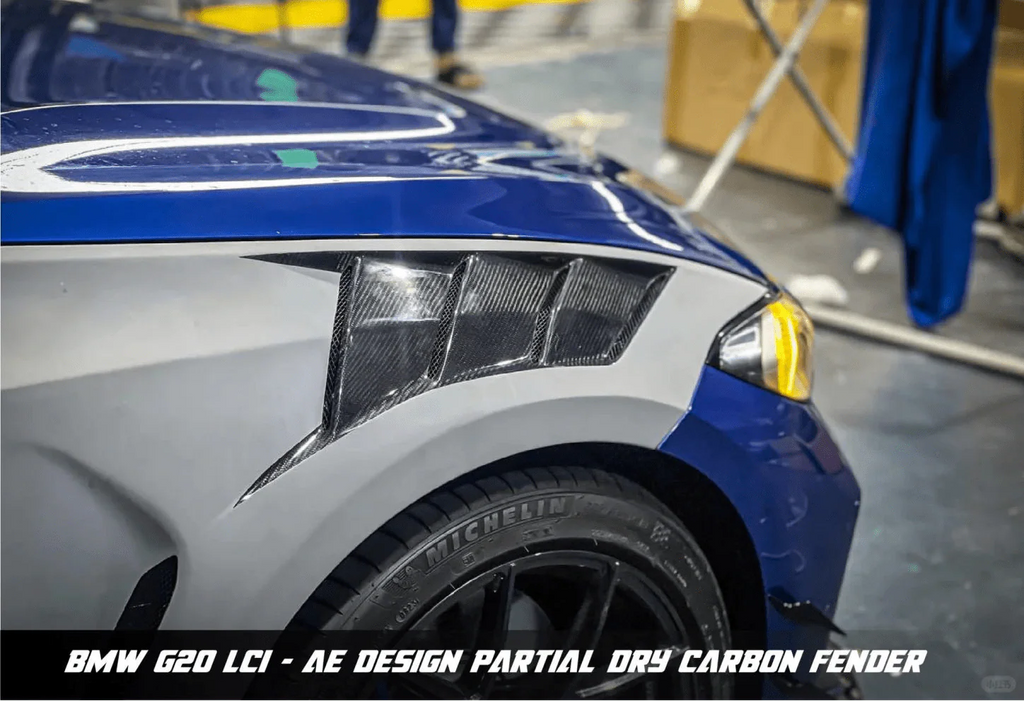 AE DESIGN - BMW 3 SERIES G20 DRY CARBON FIBRE SIDE FENDERS