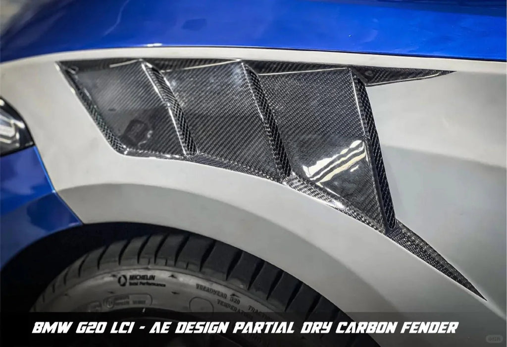 AE DESIGN - BMW 3 SERIES G20 DRY CARBON FIBRE SIDE FENDERS