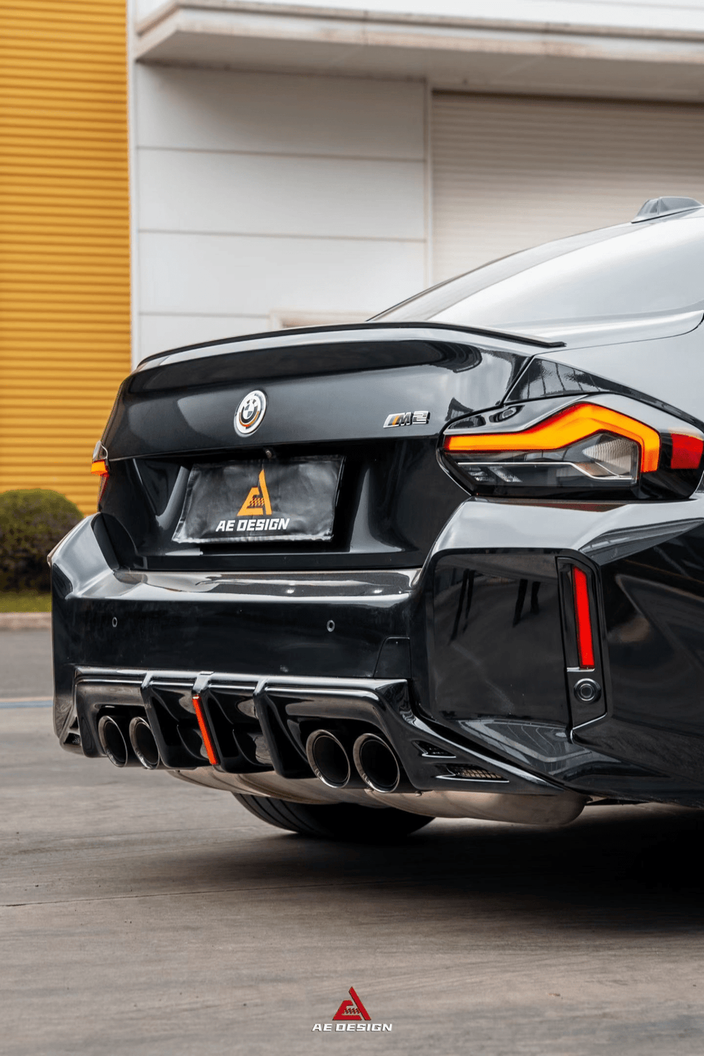AE DESIGN - BMW M2 G87 GLOSS BLACK REAR LED DIFFUSER
