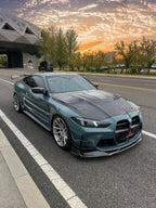AE DESIGN - BMW M3 G80 / M4 G82 CARBON FIBER V2 HOOD BONNET WITH TRANSPARENT CLEAR ENGINE COVER