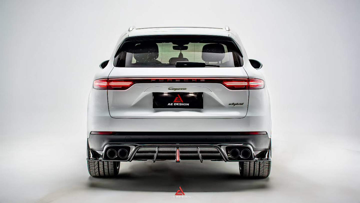 AE DESIGN - PORSCHE CAYENNE 9Y0 9Y3 DRY CARBON FIBRE REAR LED DIFFUSER