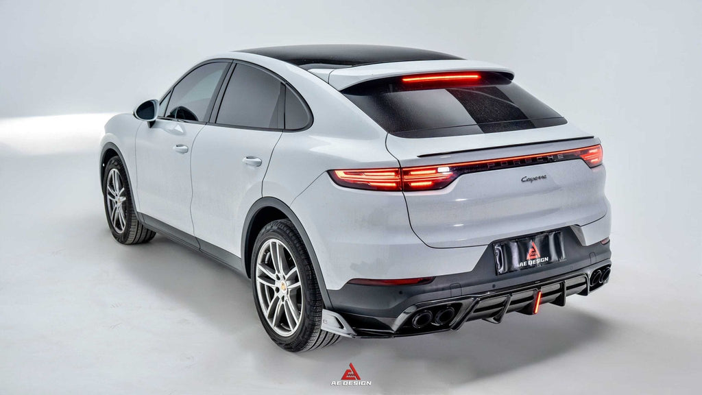 AE DESIGN - PORSCHE CAYENNE 9Y0 9Y3 DRY CARBON FIBRE REAR LED DIFFUSER