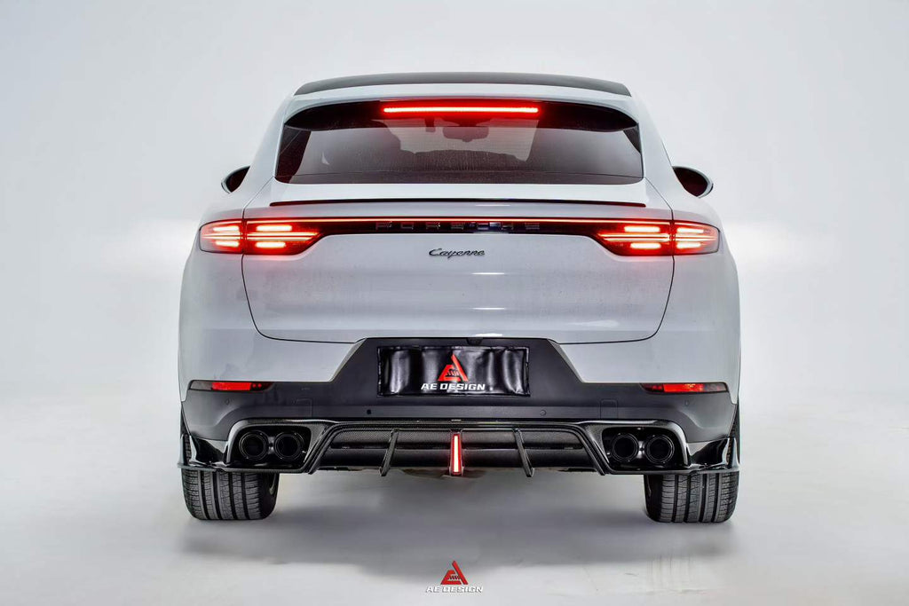 AE DESIGN - PORSCHE CAYENNE 9Y0 9Y3 DRY CARBON FIBRE REAR LED DIFFUSER