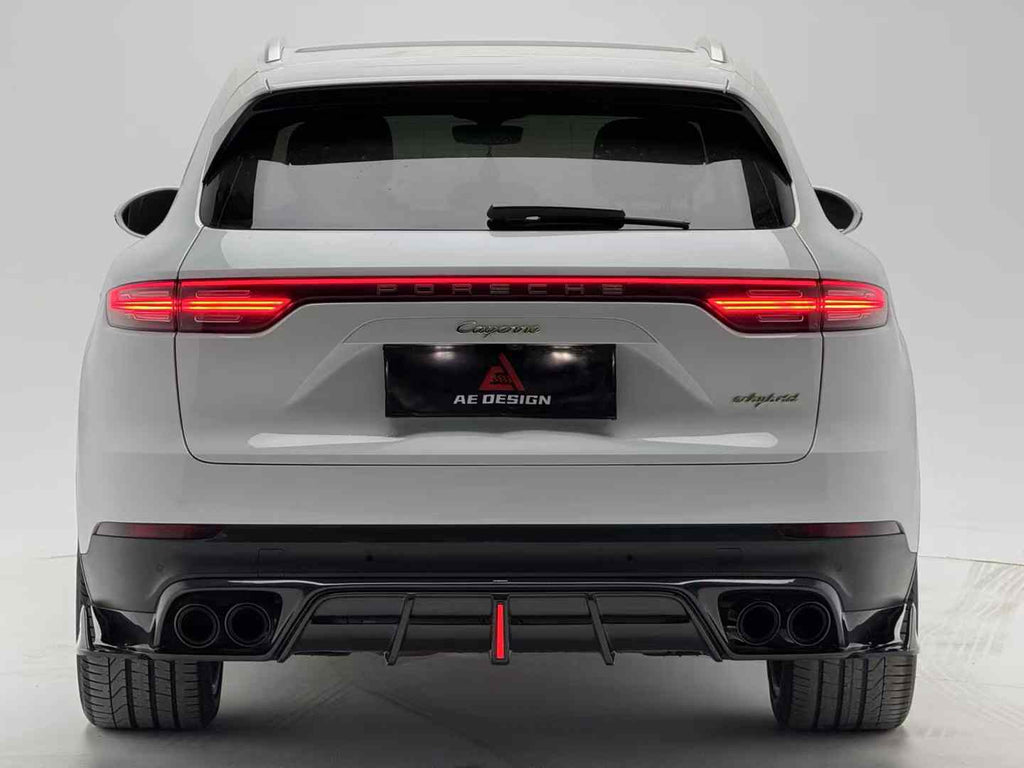 AE DESIGN - PORSCHE CAYENNE 9Y0 9Y3 DRY CARBON FIBRE REAR LED DIFFUSER