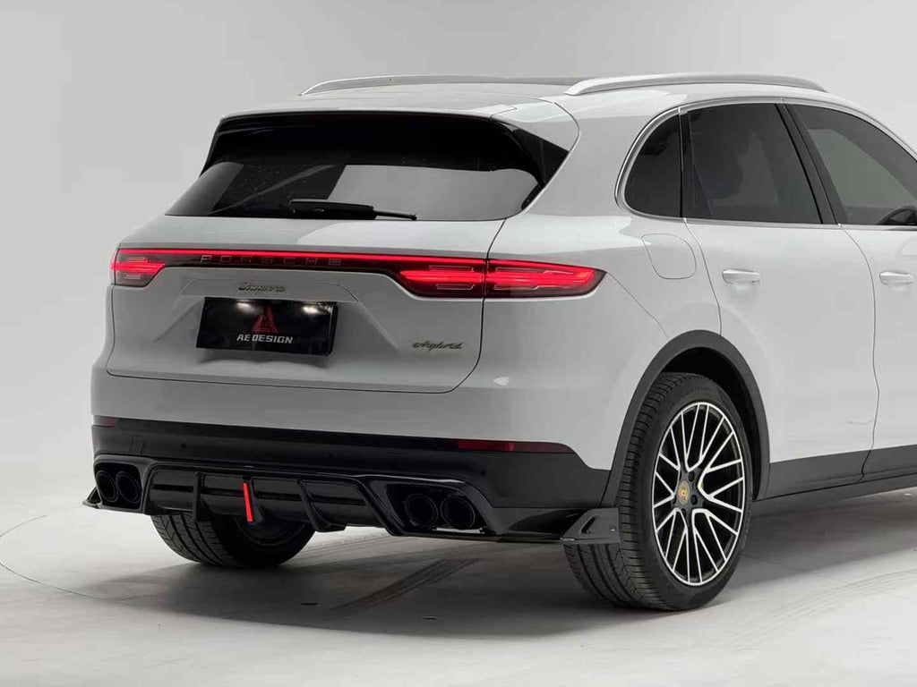 AE DESIGN - PORSCHE CAYENNE 9Y0 9Y3 DRY CARBON FIBRE REAR LED DIFFUSER