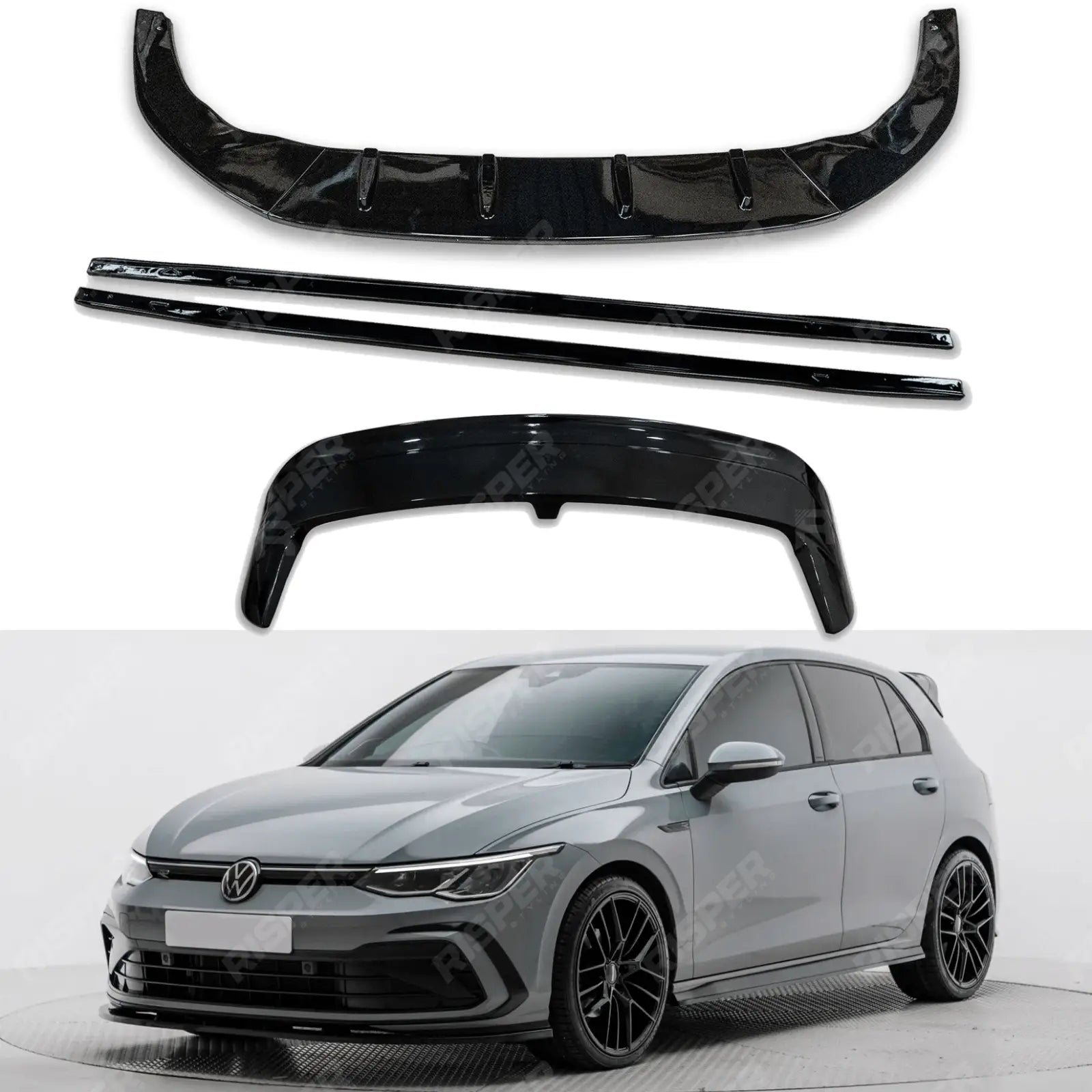 Aero Body Kit For Volkswagen Golf MK8 2020+ Gloss Black GTI GTD R & R LINE MODELS
