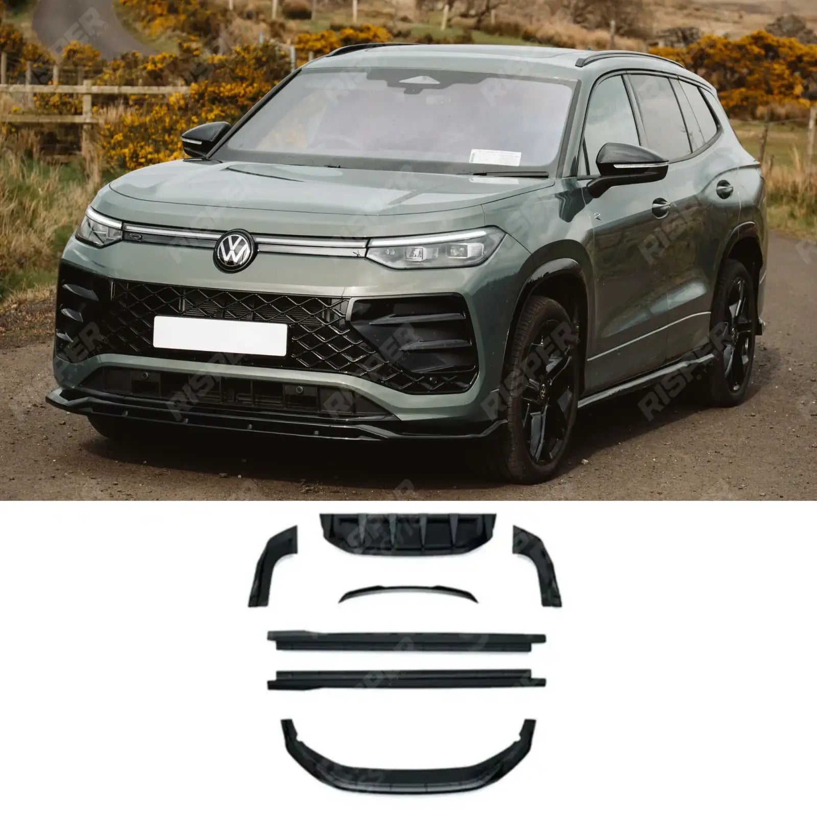 Aero Body Kit In Gloss Black For VW Tayron R-Line 2025 On