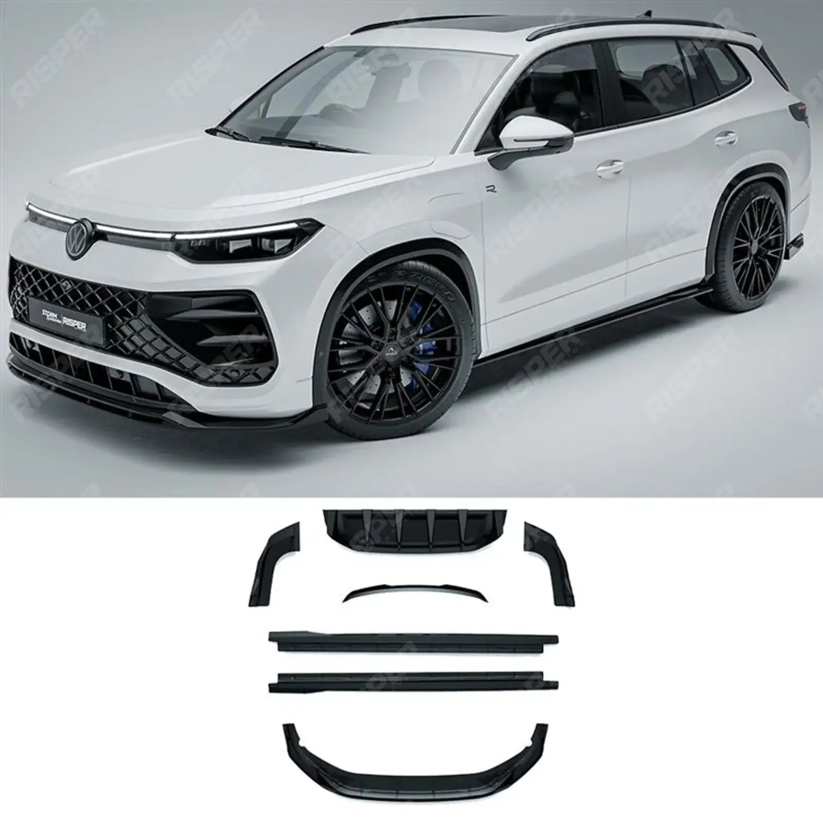 Aero Body Kit In Gloss Black For VW Tayron R-Line 2025 On
