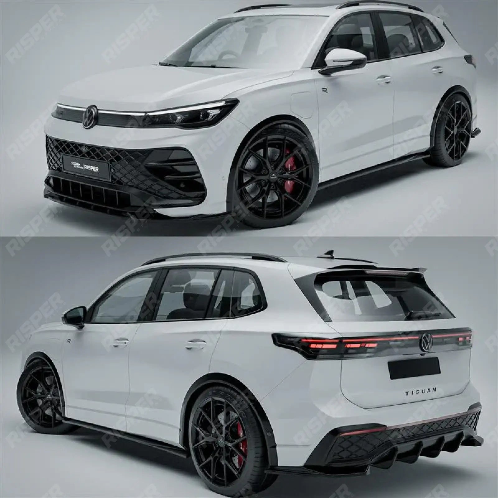 Aero Body Kit In Gloss Black For VW Tiguan R-Line MK3 2024 On