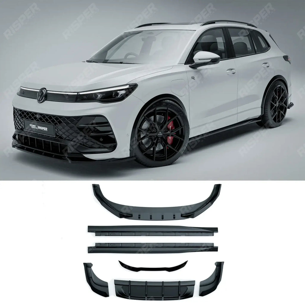 Aero Body Kit In Gloss Black For VW Tiguan R-Line MK3 2024 On