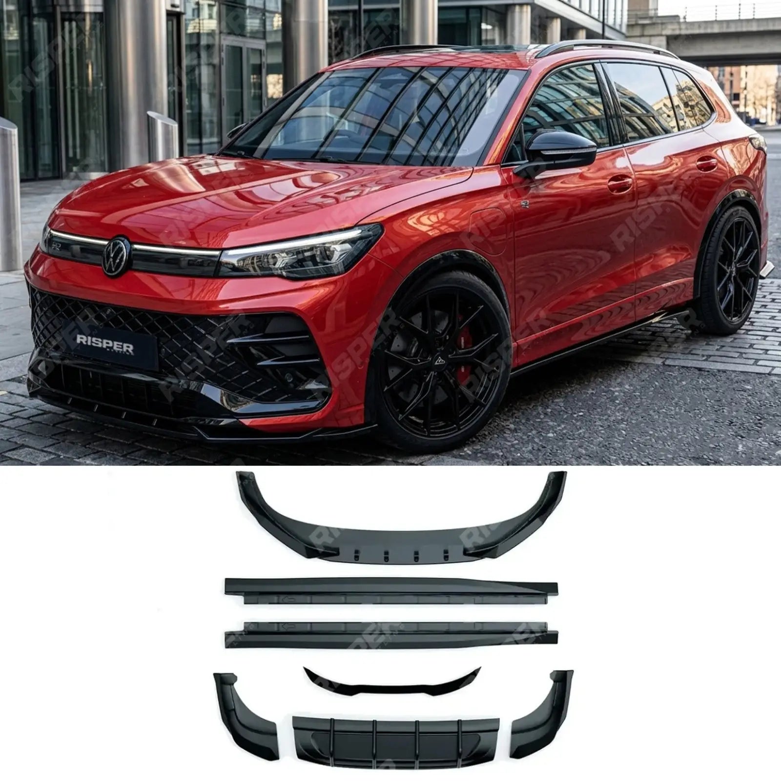 Aero Body Kit In Gloss Black For VW Tiguan R-Line MK3 2024 On