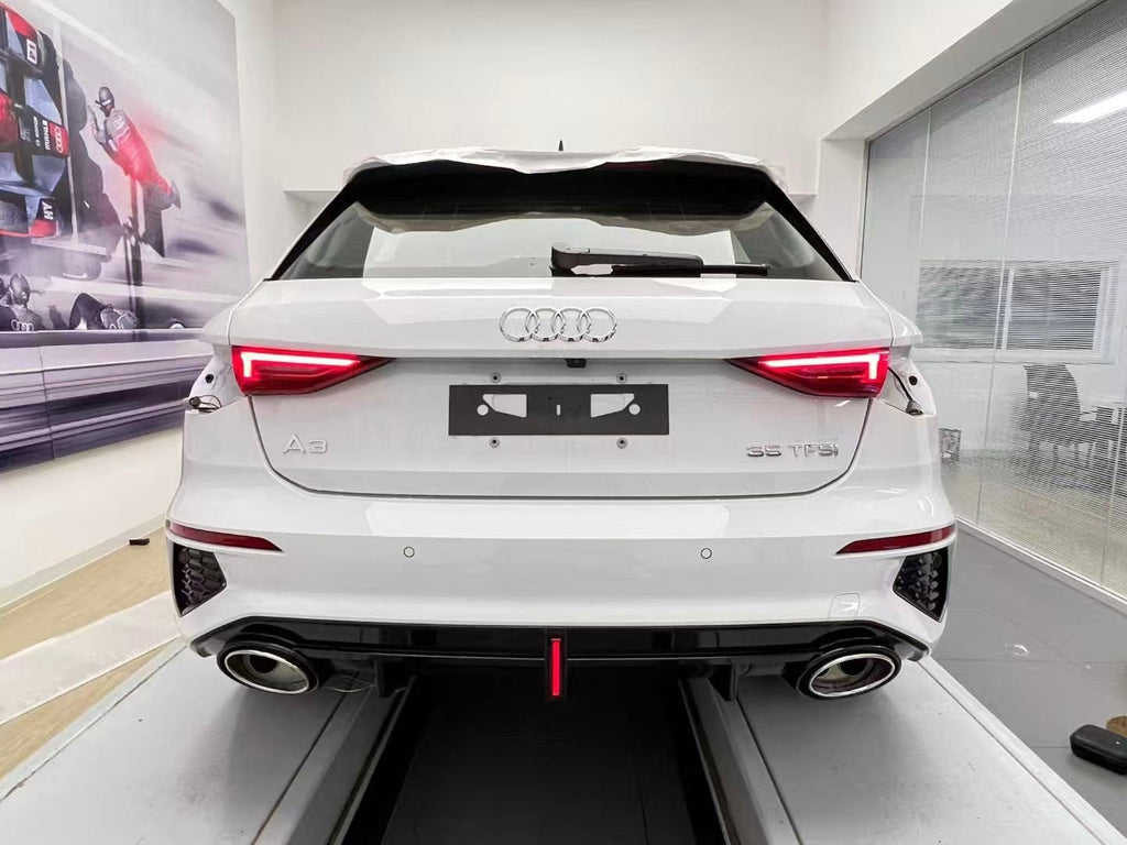AERO CARBON - AUDI A3 / S3 8Y ABS GLOSS BLACK LED REAR DIFFUSER