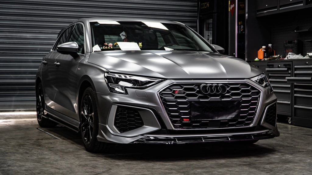 AERO CARBON - AUDI A3 / S3 8Y ABS PLASTIC GLOSS BLACK FRONT LIP