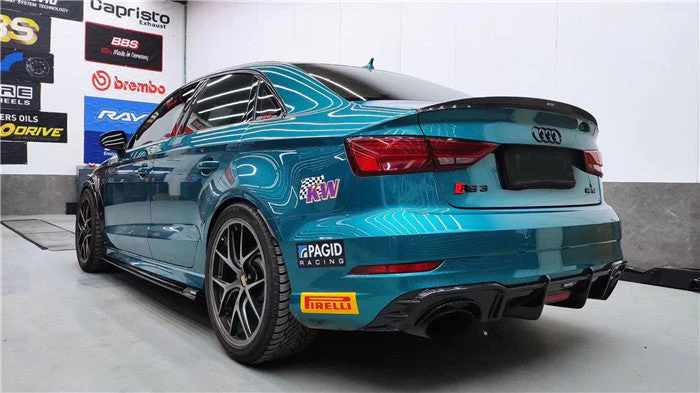 KARBEL - AUDI RS3 8V (2018-2020) CARBON FIBRE REAR DIFFUSER WITH BRAKE LIGHT