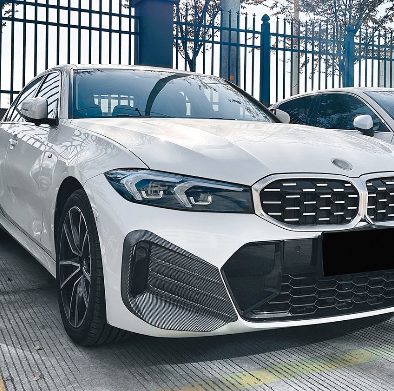 AERO CARBON - BMW 3 SERIES G20 LCI 2023+ GLOSSY BLACK FRONT BUMPER CANARDS