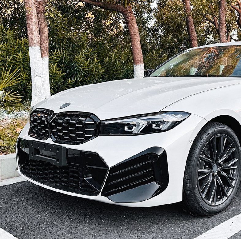 AERO CARBON - BMW 3 SERIES G20 LCI 2023+ GLOSSY BLACK FRONT BUMPER CANARDS