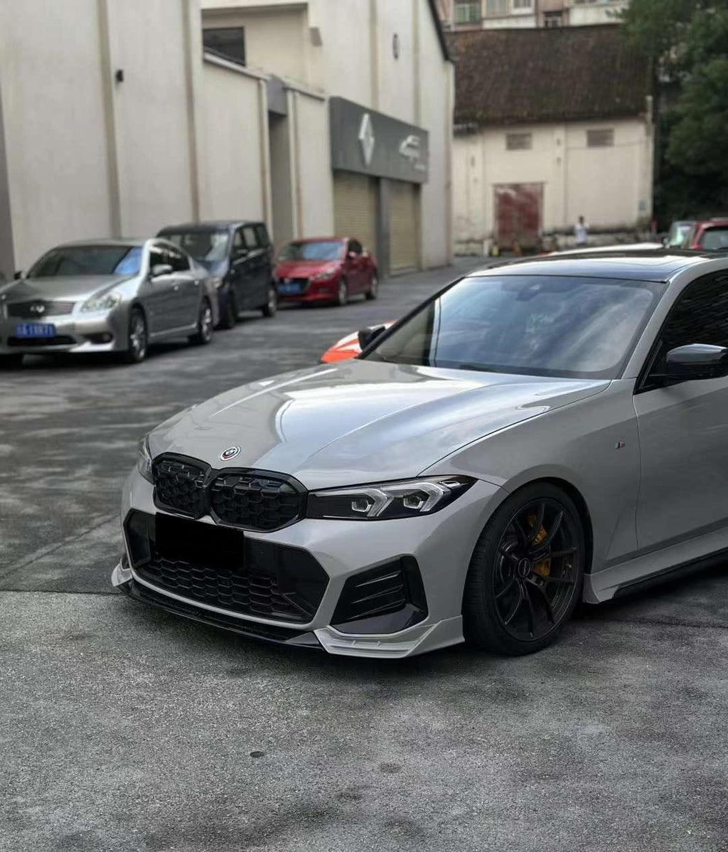AERO CARBON - BMW 3 SERIES G20 LCI 2023+ GLOSSY BLACK FRONT LIP AK STYLE