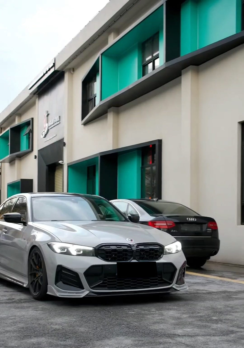 AERO CARBON - BMW 3 SERIES G20 LCI 2023+ GLOSSY BLACK FRONT LIP AK STYLE