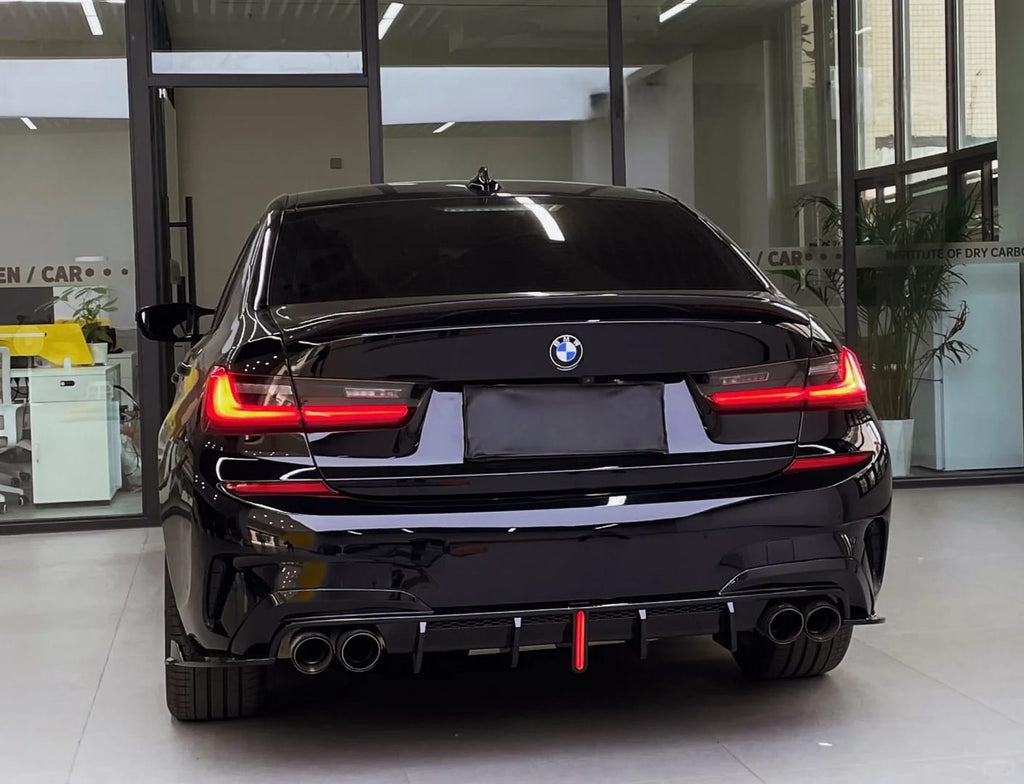 VTEN - BMW 3 SERIES G20 PRE-LCI GLOSS BLACK SLIM LED REAR DIFFUSER