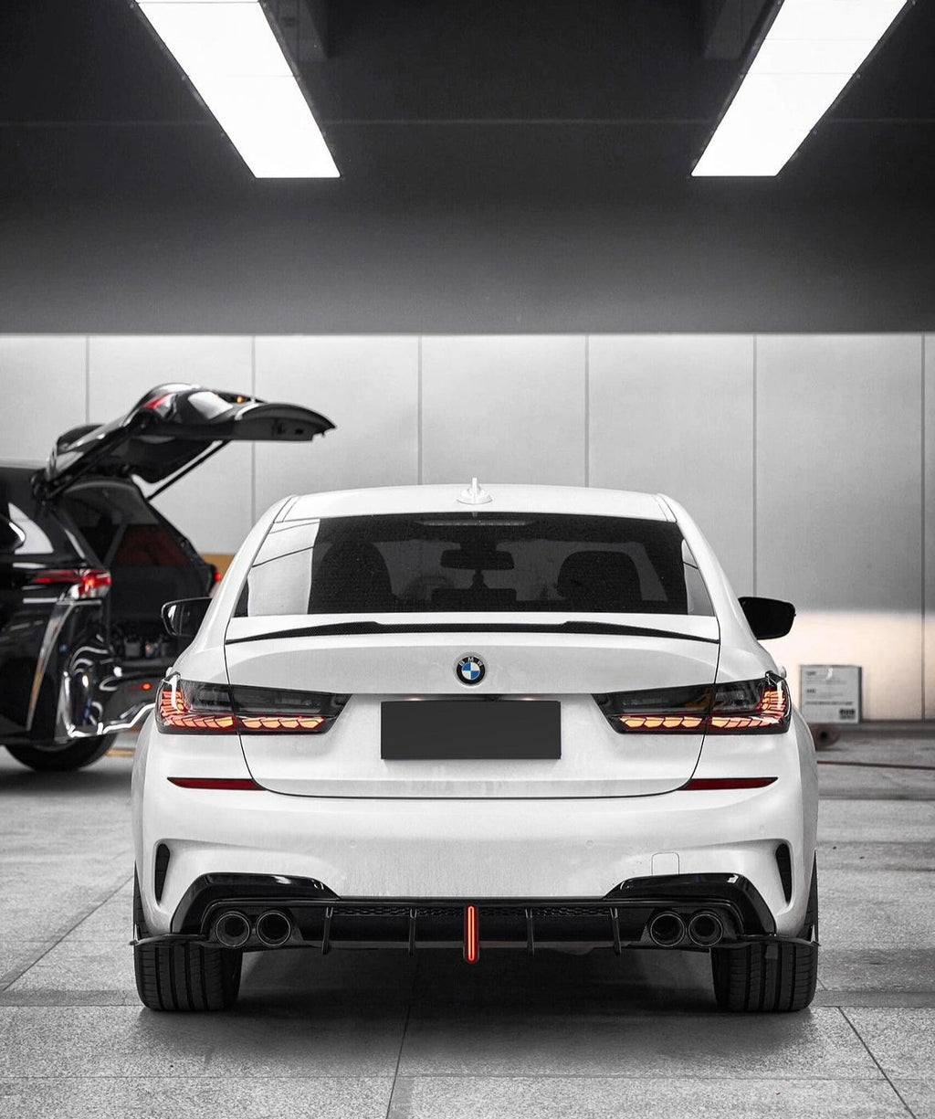 VTEN - BMW 3 SERIES G20 PRE-LCI GLOSS BLACK SLIM LED REAR DIFFUSER