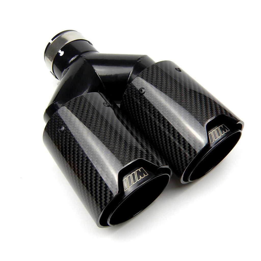 AERO CARBON -  BMW BLACK M PERFORMANCE STYLE CARBON FIBRE DUAL EXHAUST TIPS