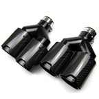AERO CARBON -  BMW BLACK M PERFORMANCE STYLE CARBON FIBRE DUAL EXHAUST TIPS